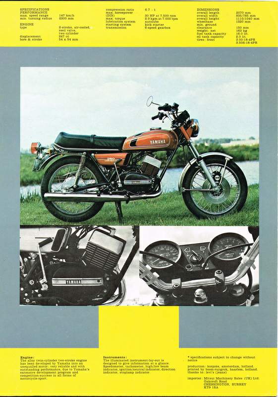 Yamaha 250 deals rd 1975